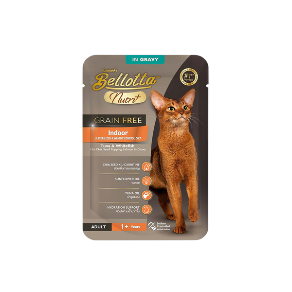 Bellotta Nutriplus Grain Free Pouch - Indoor for Cats, 65g (Pack of 12) Ingredients