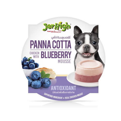 Jerhigh Panna Cotta Chicken with Blueberry Treat For Dogs, 70g (Pack of 4)