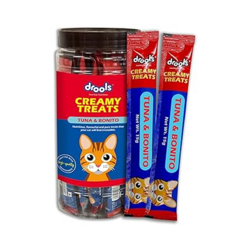 Drools Creamy Lickable Cat Treats Tuna & Bonito 25Pcs, 375G Pack, All Life Stages