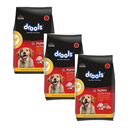 Drools Puppy Dry Dog Food, Chicken and Egg Flavor 400 gm (Pack of 3)