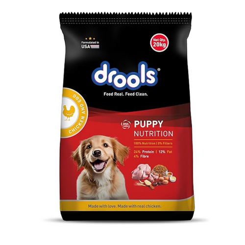 Drools Puppy Dry Dog Food, Chicken and Egg Flavor 20 kg Pack