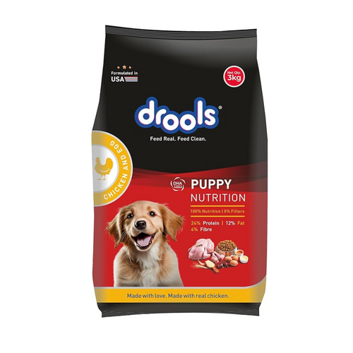 Drools Puppy Dry Dog Food, Chicken and Egg Flavor 3 kg Pack