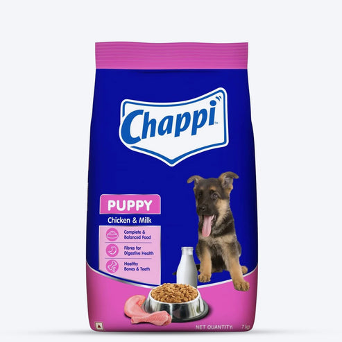 Chappi Puppy Dry Dog Food, Chicken & Milk Flavor Ingredients