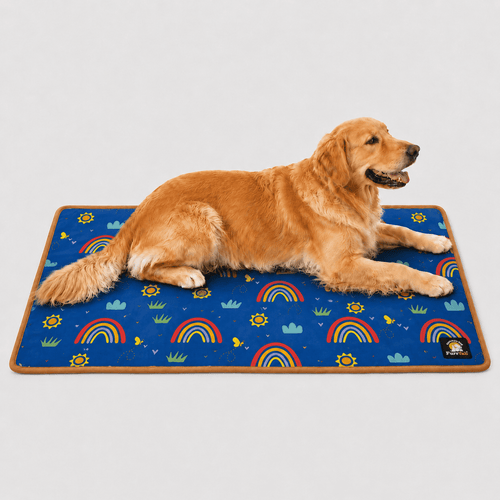Furrfab Rainbow Print Pet Blue Mat (Dog & Cat)