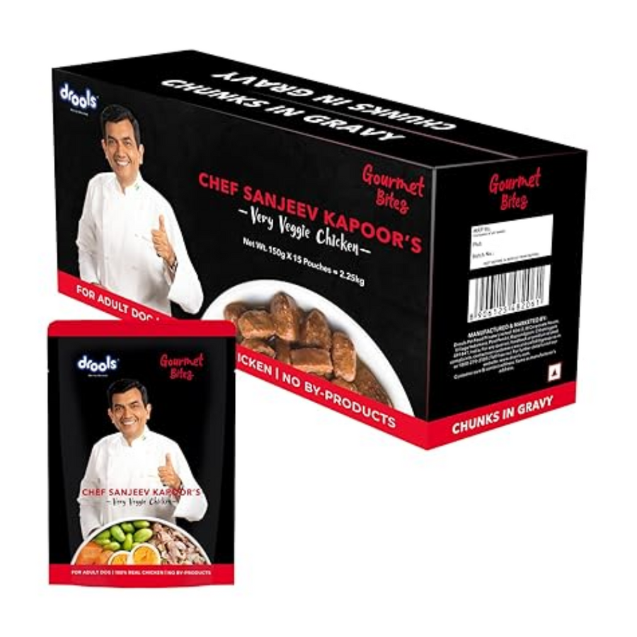 Drools Chef Sanjeev Special Chicken Chunks Gravy 150g (15 Pouches)