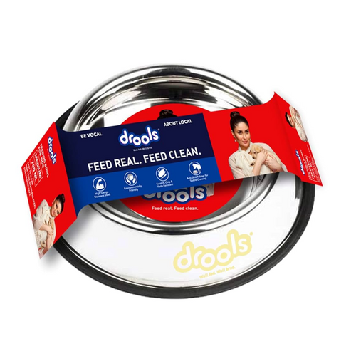 Drools Steel Feeding feeding Bowl for Dog- 225 ml