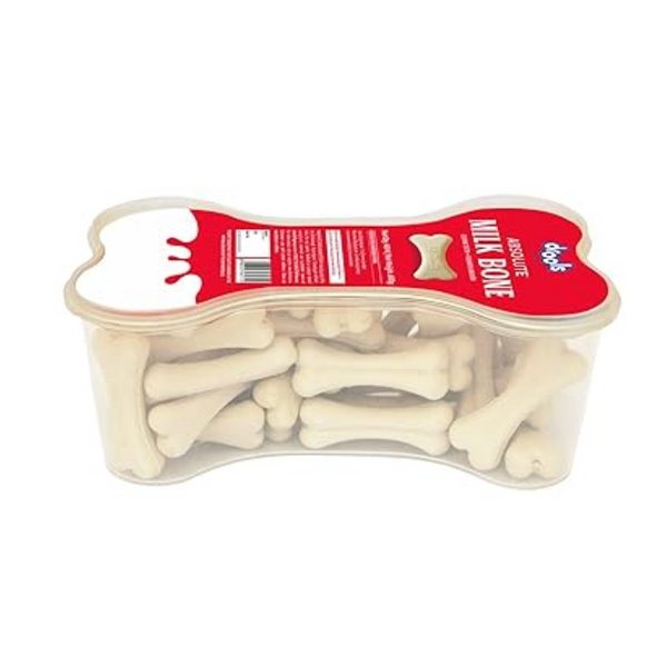 Drools Absolute Dog Bone Treats, Milk Flavour 600g 40peices Jar, All Life Stages Ingredients