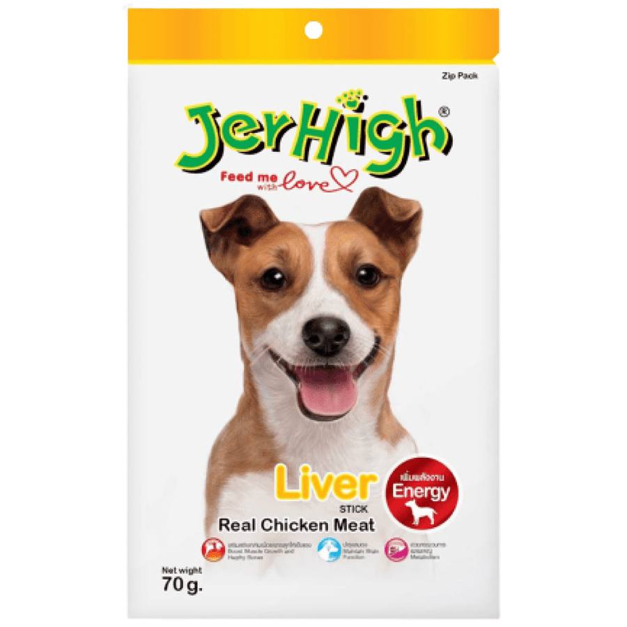 JerHigh Liver Stick Dog Treats, 70g (Pack of 12)
