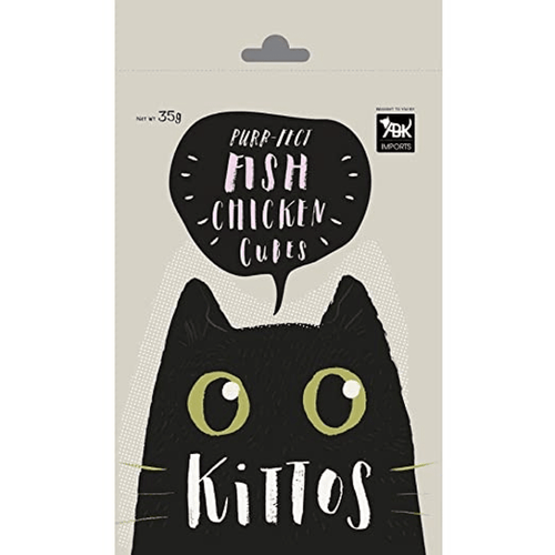 Kittos Purr fect Fish Chicken Cubes Cat Treats, 35g