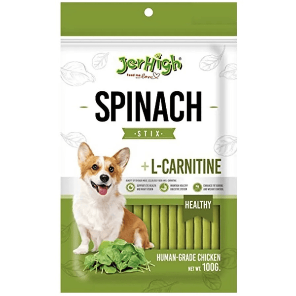 JerHigh Spinach Stix Fully Digestible High Protein Treats for Dogs, 100gm Ingredients