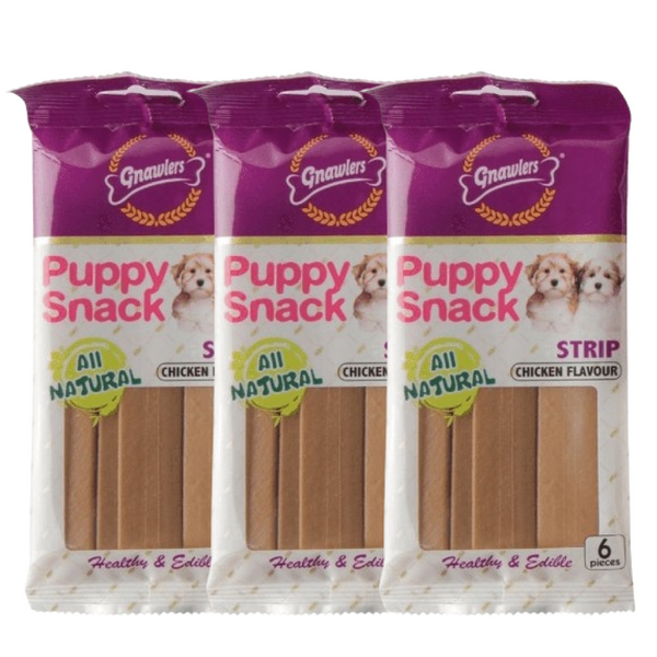 Gnawlers Puppy Snack Strip Chicken Flavoured Dog Treats, 80g (Pack of 6) Ingredients