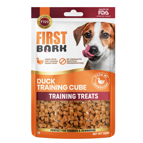 First Bark Chicken Cheese Ham Training Cubes Jerky Dog Treat, 70 gm