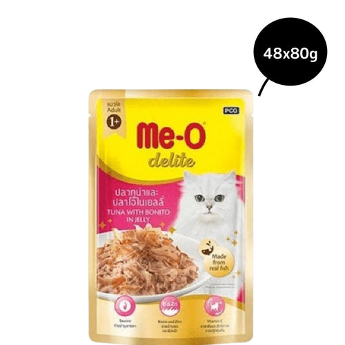 Me-O Delite Tuna with Bonito in Jelly Cat Wet Food, 70g