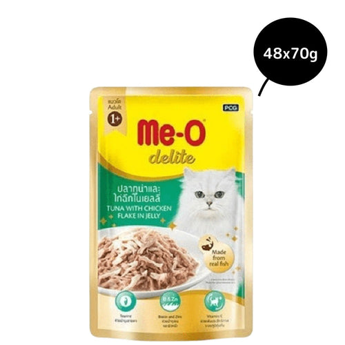 Me-O Delite Tuna with Chicken Flake in Jelly Cat Wet Food, 70g