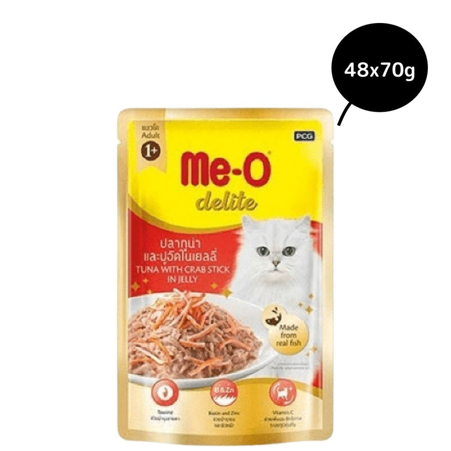 Me-O Delite Tuna with Crab Sticks in Jelly Cat Wet Food, 70g
