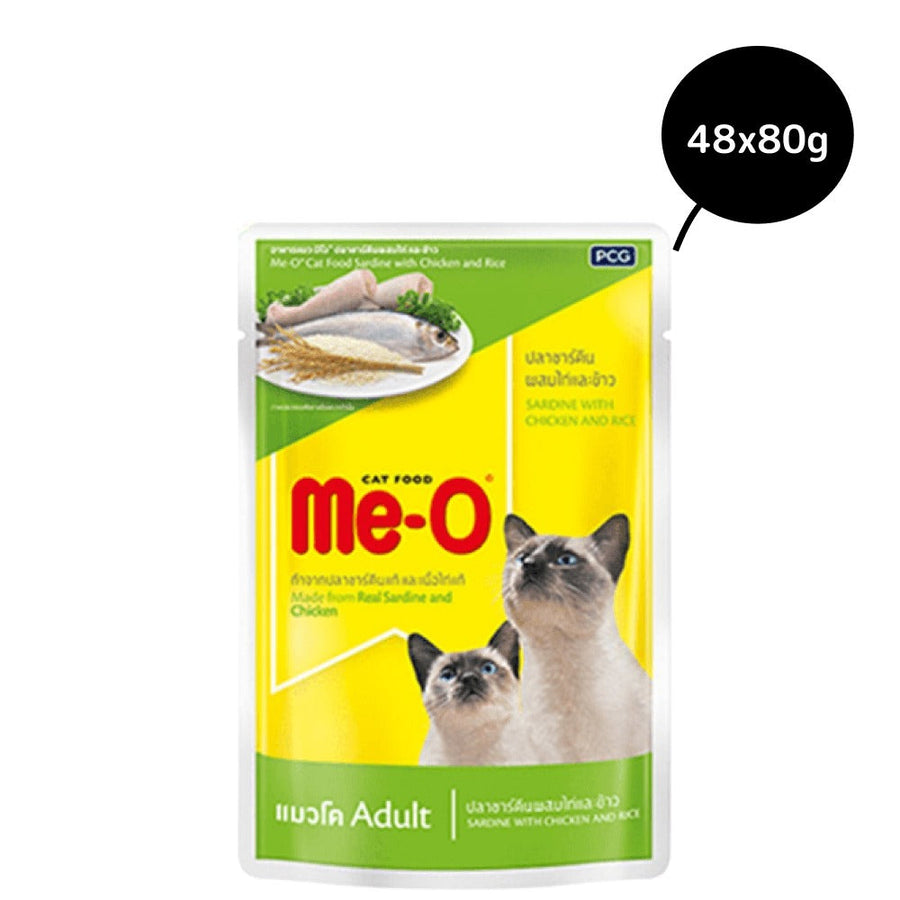 Me-O Sardine with Chicken & Rice Adult Cat Wet Food, 80g