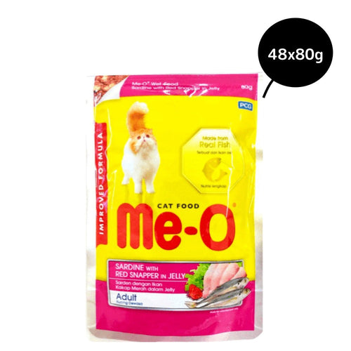 Me-O Sardine with Red Snapper in Jelly Adult Cat Wet Food, 80g