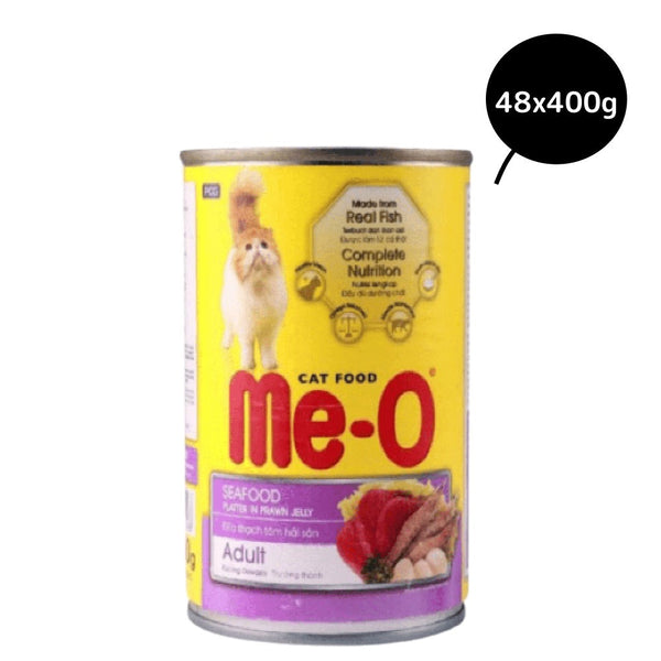 Me-O Seafood Platter in Prawn Jelly Canned Adult Cat Wet Food, 400g Ingredients