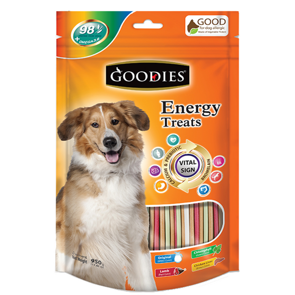 Goodies Energy Treats Mixed Flavour Stick Dog Treats, 950g Ingredients