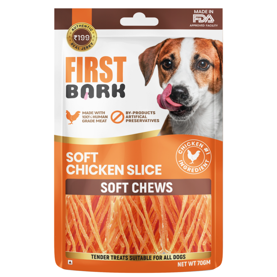 First Bark Soft Chicken Slice Jerky Soft Chews, 70g