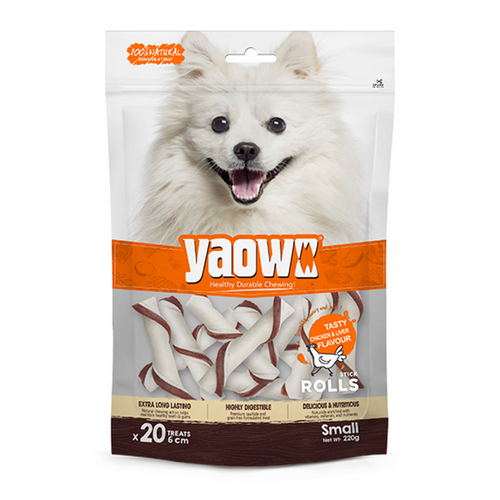 Gnawlers Yaowo Stick Roll Dog Treats (2.5inch), 220g