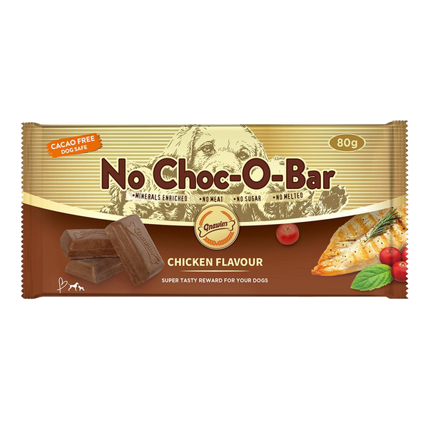 Gnawlers Chicken Flavor No Choc O Bar Dog Treats, 80g