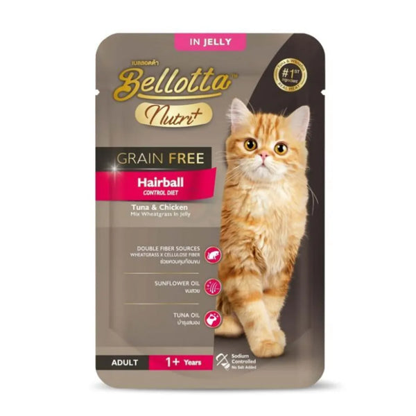 Bellotta Nutriplus Grain Free Pouch - Hairball Control Diet, for Cats 65g (Pack of 12) Ingredients