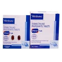 Virbac Ipraz Dewormer Tablets for Dogs, 1 Strip (2 Tablets)