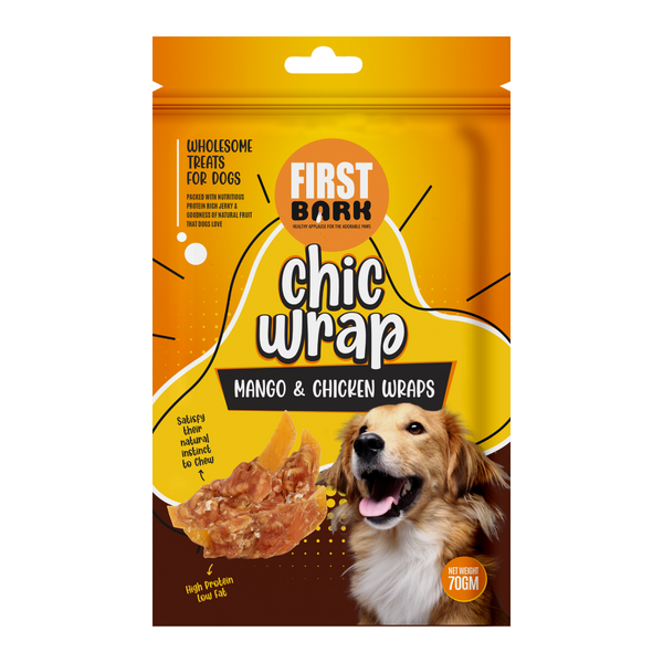 First Bark Mango & Chicken Wrap Dog Treat,70g Ingredients