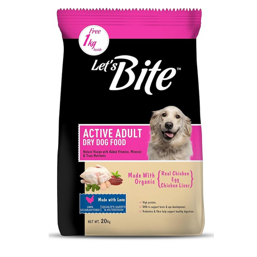 Let's Bite Active Adult Dry Dog Food- 20Kg