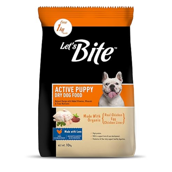 Let's Bite Active Puppy Dry Dog Food, 10kg Ingredients