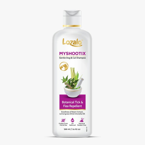 Lozalo Anti-Tick & Flea Shampoo, 500 ml for Dogs & Cats