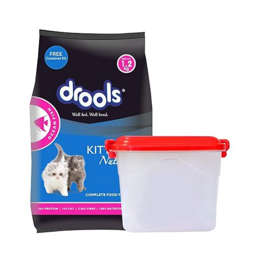 Drools Kitten (1-12 Months) Dry Cat Food, Ocean Fish, with Free Container