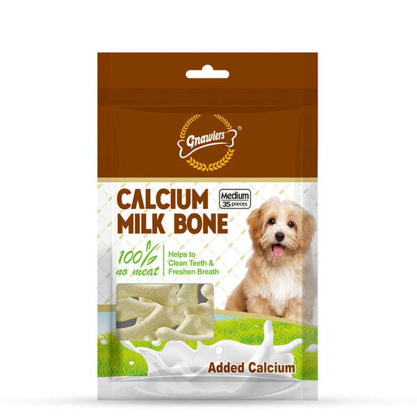 Gnawlers Calcium Milk Bone 3" 35 in 1 Dog Treat Ingredients