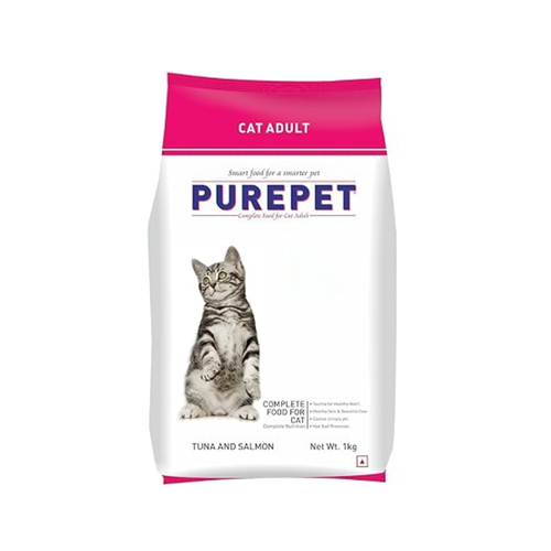 Purepet Adult Dry Cat Food Tuna & Salmon Flavour, 1 kg Pack