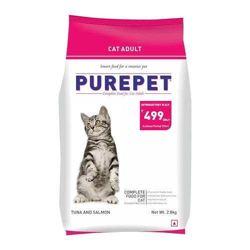 Purepet Adult Dry Cat Food Tuna & Salmon Flavour, 2.8 kg Pack