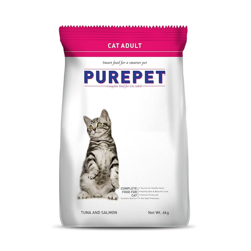 Purepet Adult Dry Cat Food Tuna & Salmon Flavour, 6 kg Pack