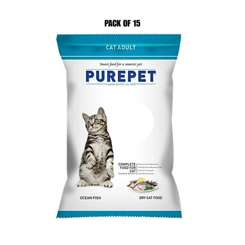 Purepet Ocean Fish Adult Dry Cat Food, 70 gm Pouch