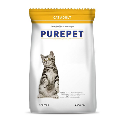 Purepet Adult Dry Cat Food, Sea Food Flavor - 6Kg