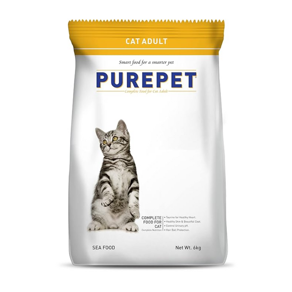 Purepet Adult Dry Cat Food, Sea Food Flavor - 6Kg Ingredients