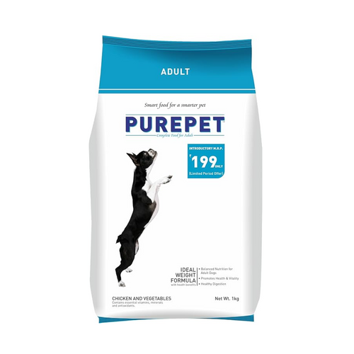 Purepet Chicken & Veg Adult Dog Food |1kg, Kibble