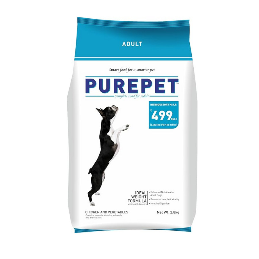 Purepet Adult Dry Dog Food,Chicken and Vegetable Flavor 2.8kg Pack