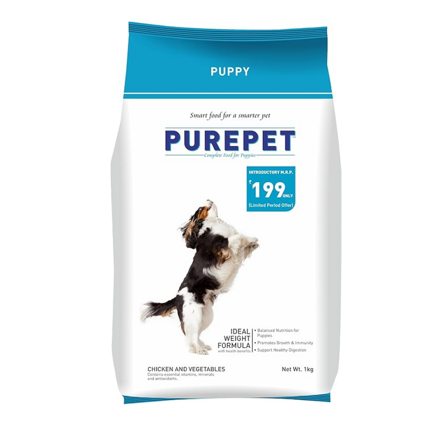 Purepet Chicken & Veg Puppy Dog Food, 1kg, Granule