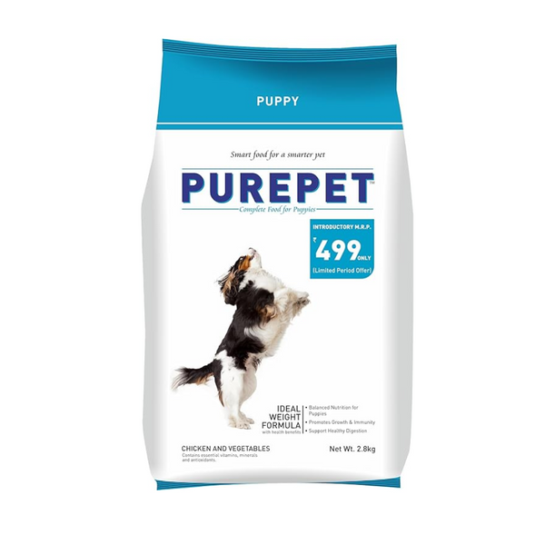 Purepet Puppy Dry Dog Food Chicken & Vegetable Flavour 2.8 kg Pack Ingredients