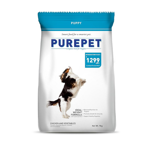 Purepet Puppy Dry Dog Food,Chicken and Vegetable Flavor 9 Kg Pack