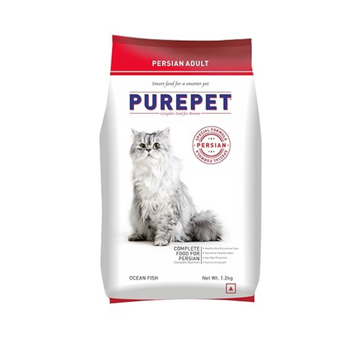 Purepet Persian Ocean Fish Cat Food for Adult, Pellet, 1.2 kg