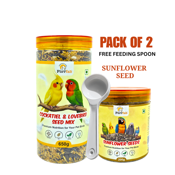 Furrfab Cockatiel & Lovebird Seed Mix Combo (600g + 200g Sunflower Seeds) Ingredients