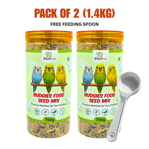 Furrfab Budgies Food Seed Mix Pack of 2 (700g Each | 1.4kg Total)