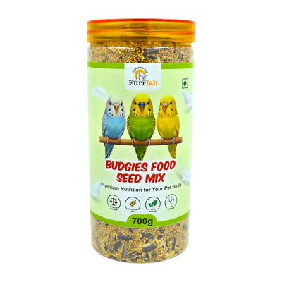 Furrfab Budgies Food Seed Mix, 700g | 100% Natural Bird Food for Parakeets
