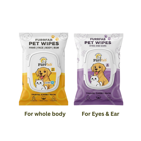 Furrfab Pet Wipes Combo Pack 25 Pulls Body Wipes and 25 Pulls Eye and Ear Wipes for Dogs and Cats Ingredients